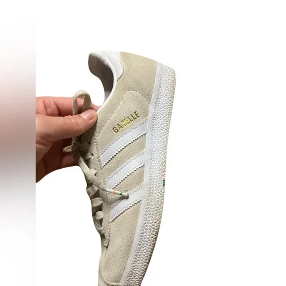 Adidas GAZELLE SUEDE AND LEATHER SNEAKERS IN NEUTRAL size 7.5 - Picture 5 of 9